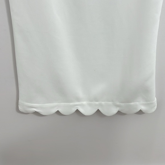 White Scalloped Hem Dress - Picture 4 of 7